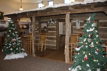 One of the most impressive displays at the Swain County Heritage Museum is the historic log cabin upstairs, which is currently decorated for the Christmas season.