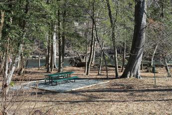 New benches and trash cans are already in place at Island Park