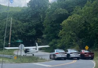plane's engine failed and the pilot made an emergency landing on 74 near Sandlin Bridge in Swain County