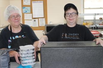Theresa Hayne and Julie Millard are the kitchen staff at the Senior Center. 