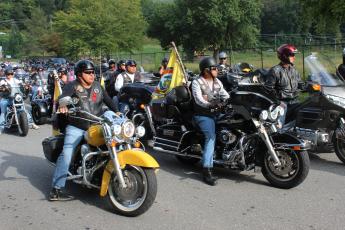 Bikers, many of whom have Cherokee or other Native American ancestry, met in Cherokee on Friday, Sept. 15 to take a long cross-state ride in tribute to their ancestors in the 1800s who were forced to leave the area by government mandate on the Trail of Tears.