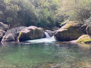 Midnight Hole in Big Creek in the Great Smoky Mountains National Park is a popular spot for swimming in the summer.