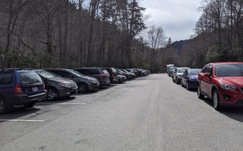 Alum Cave Trail parking on Sunday March 22