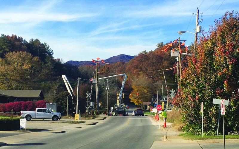 Utility improvements were being conducted on lines at Slope and Bryson Walk last week. 