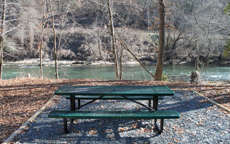 the town installed three new metal picnic tables at the park