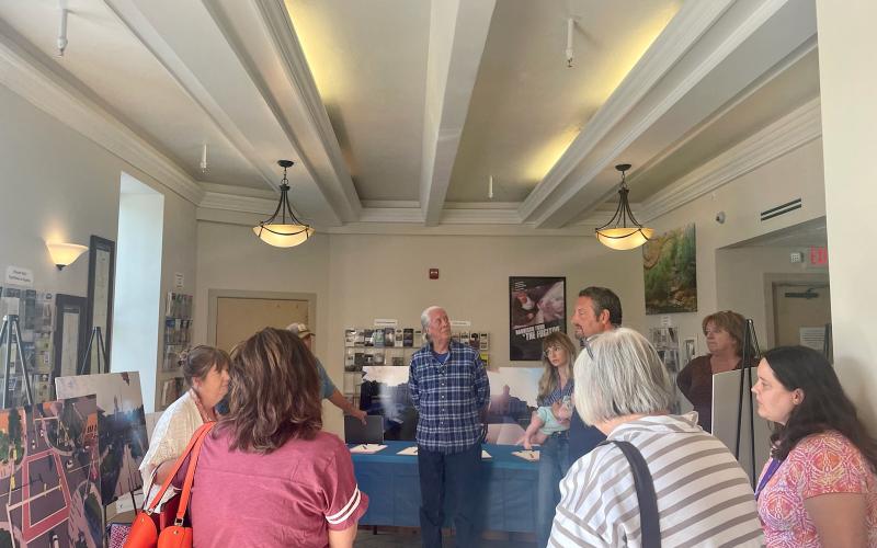 Swain County TDA member Shannon Lackey and Executive Director Mary Anne Baker were on hand during a Q&A about landscaping plans for the Four Corners/Town Square. 