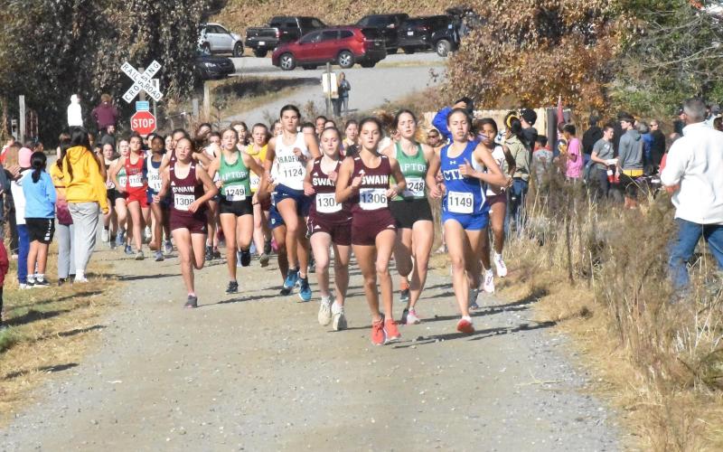 The Lady Devils lead the pack at the start of the regionals competition held this past Saturday at Kituwah. The team took the win and will travel to state this weekend.