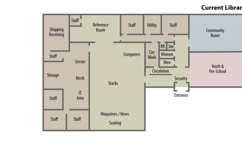 The current floorpan of Marianna Black Library
