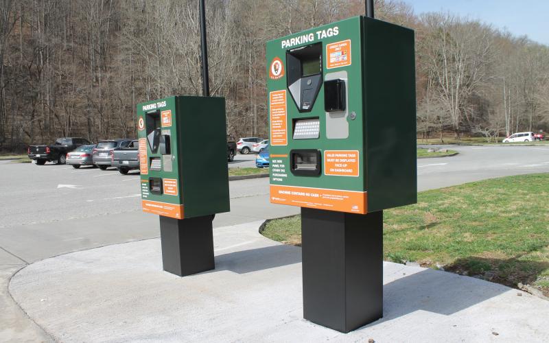 Kiosks, like these two pictured at Oconaluftee Visitor's Center, are one of the ways visitors to the Great Smoky Mountains National Park can purchase parking passes, which are now required for anyone parking for more than 15 minutes.