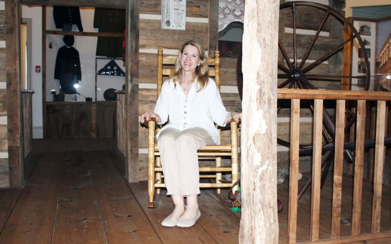 First Lady Kristin Cooper enjoys the Swain County Heritage Museum during her Thursday, May 18 visit.