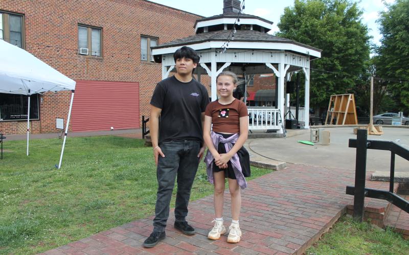 Emanuel Perez (from left) and Gracie Parker were organizers of the Youth Mental Health Help Rally in Franklin.