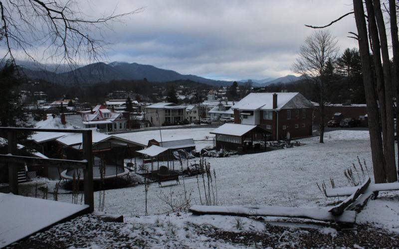 Downtown Bryson City was covered in a dusting of snow Wednesday, Jan. 10 morning following heavy rains and high winds Tuesday.