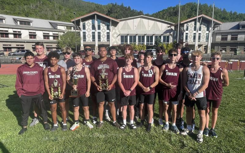 The Maroon Devils track team won the Smoky Mountain Conference title for the third year in a row. 